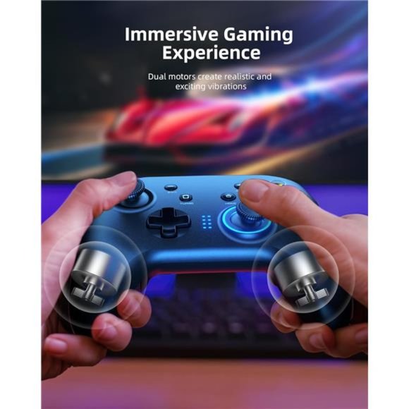 Wireless Gaming Controller, Game Controller, Dual-Vibration Joystick Gamepad - Picture 2 of 6